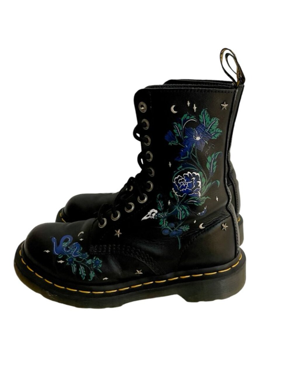 Dr. Martens 1460 Pascal Celestial Snake Floral Leather Boots US 6 EU 37 - Picture 1 of 17